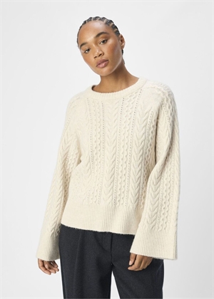 Rosa knit ls pullver White Sand Melange Object